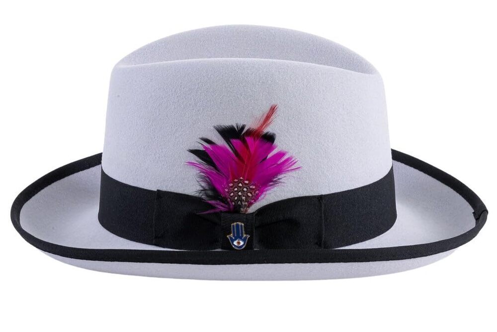 1883 M Grey-Black Blue Godfather Hat | Fedora Hats | Homburg Hat | 's